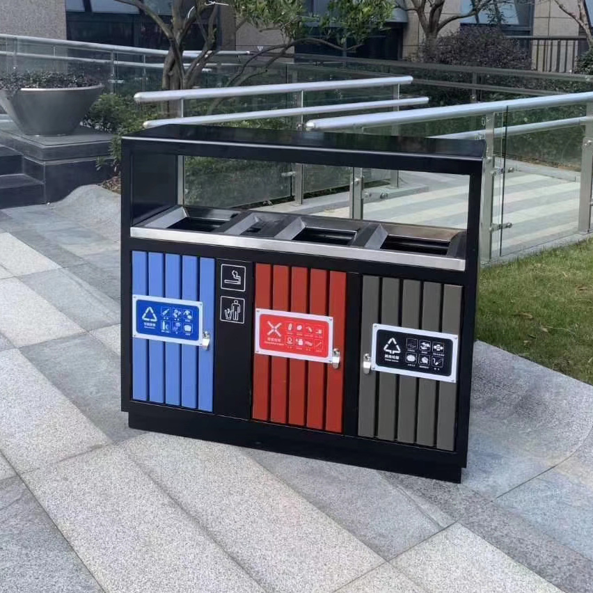 不銹鋼三分類垃圾桶