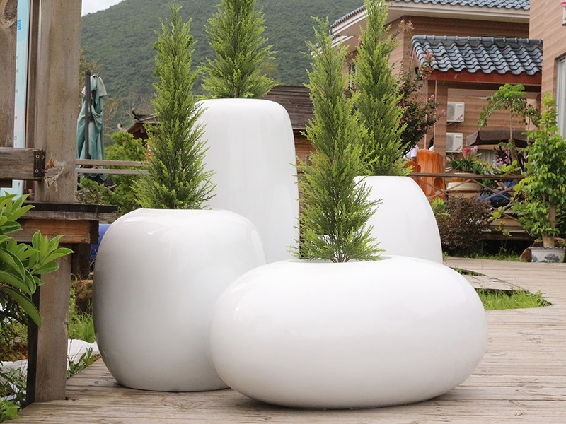 玻璃鋼蛋形花盆組合