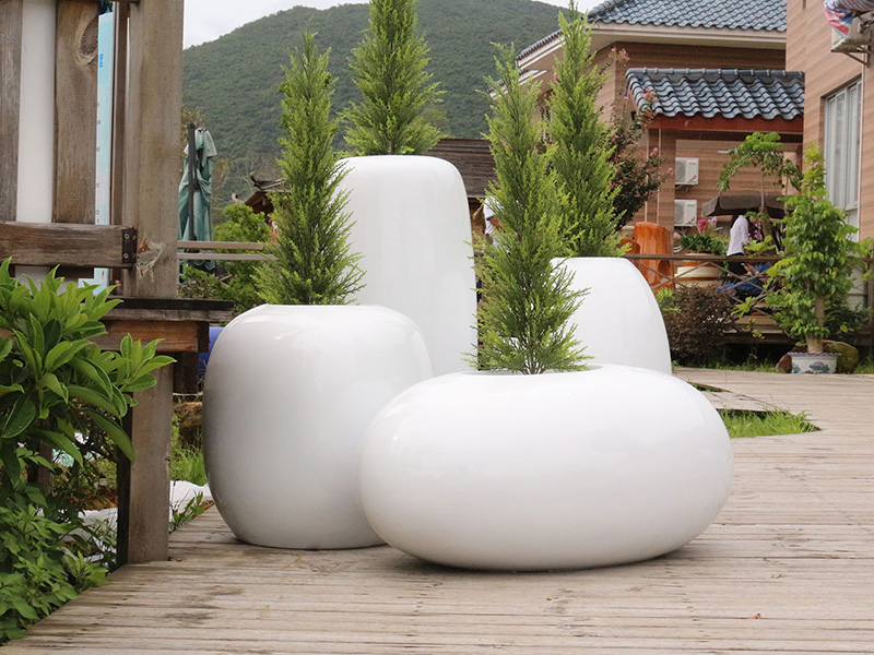 玻璃鋼蛋形花盆組合