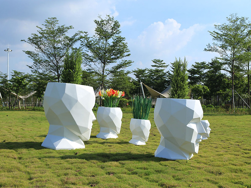 玻璃鋼人臉花盆