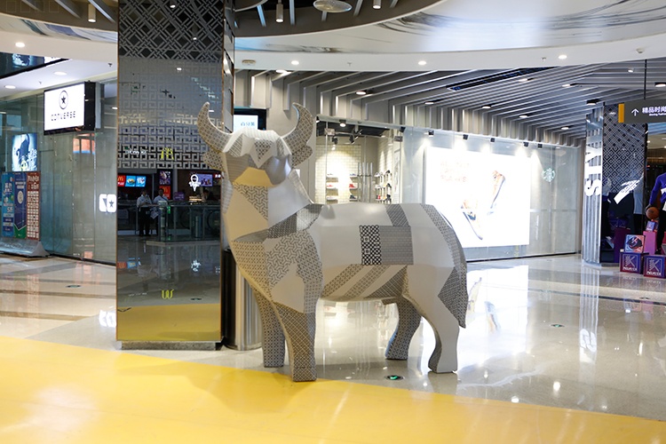 玻璃鋼動(dòng)物雕塑切面抽象狗擺件