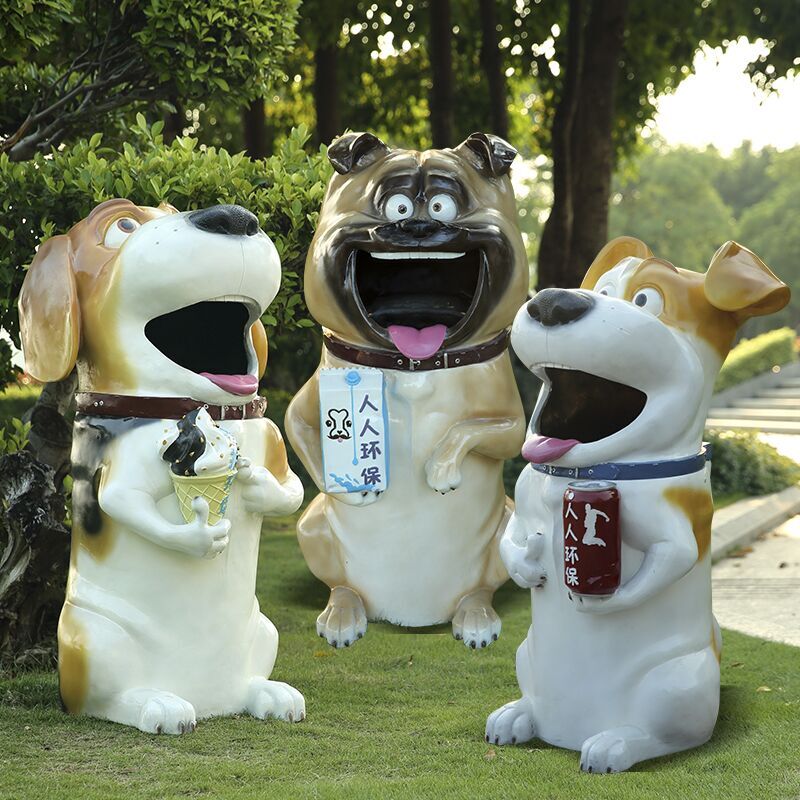 玻璃鋼小狗垃圾桶 玻璃鋼小狗垃圾桶