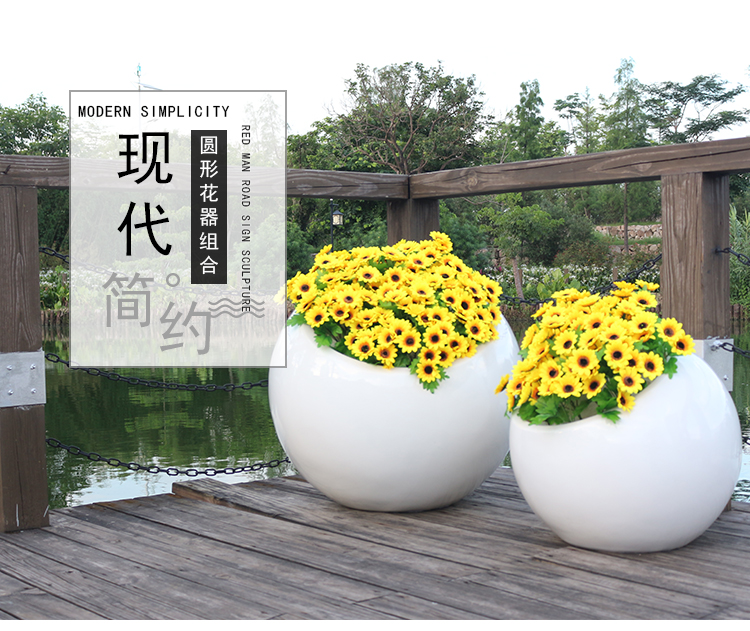 玻璃鋼圓形花缽