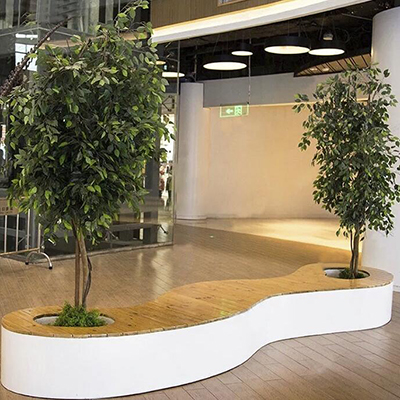 玻璃鋼波浪樹池坐凳