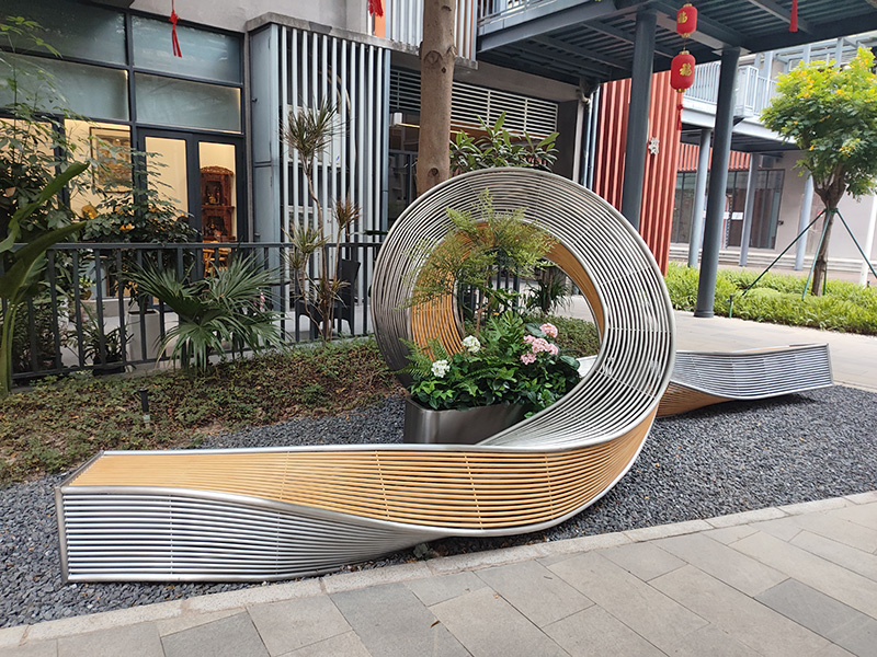 不銹鋼異形景觀坐凳戶外創(chuàng)意藝術(shù)休閑座椅