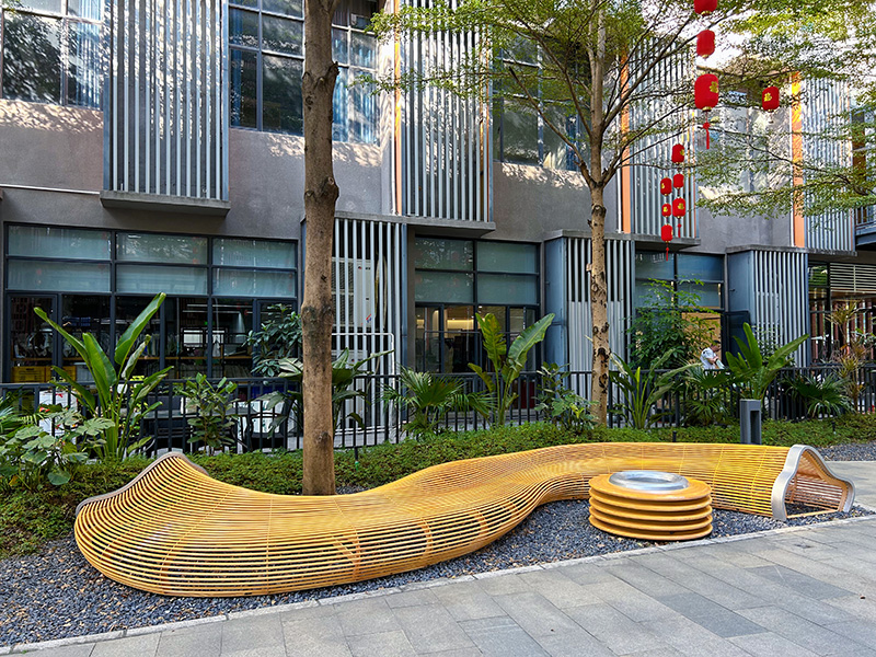 不銹鋼仿木紋座椅