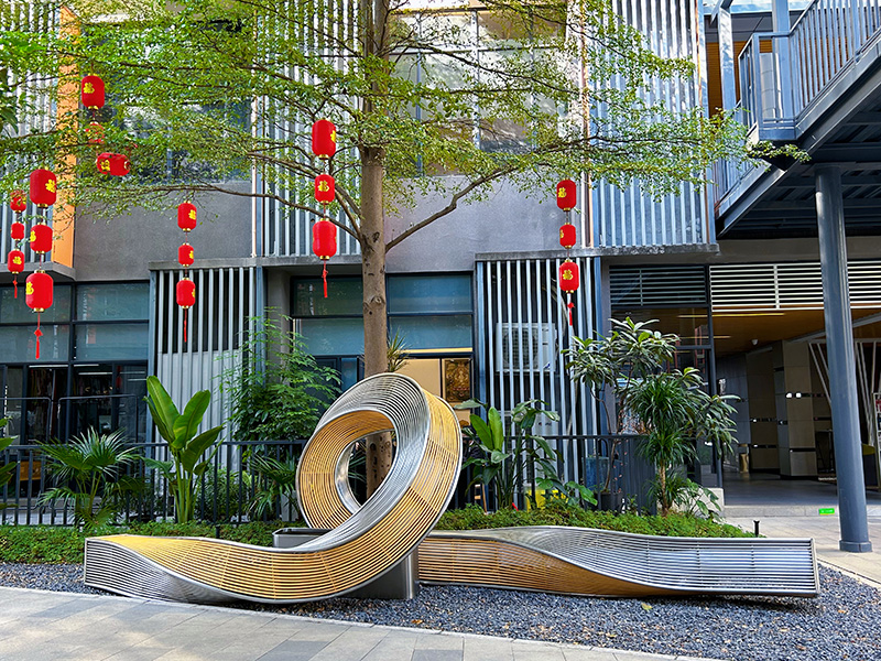 不銹鋼異形景觀坐凳戶外創(chuàng)意藝術(shù)休閑座椅