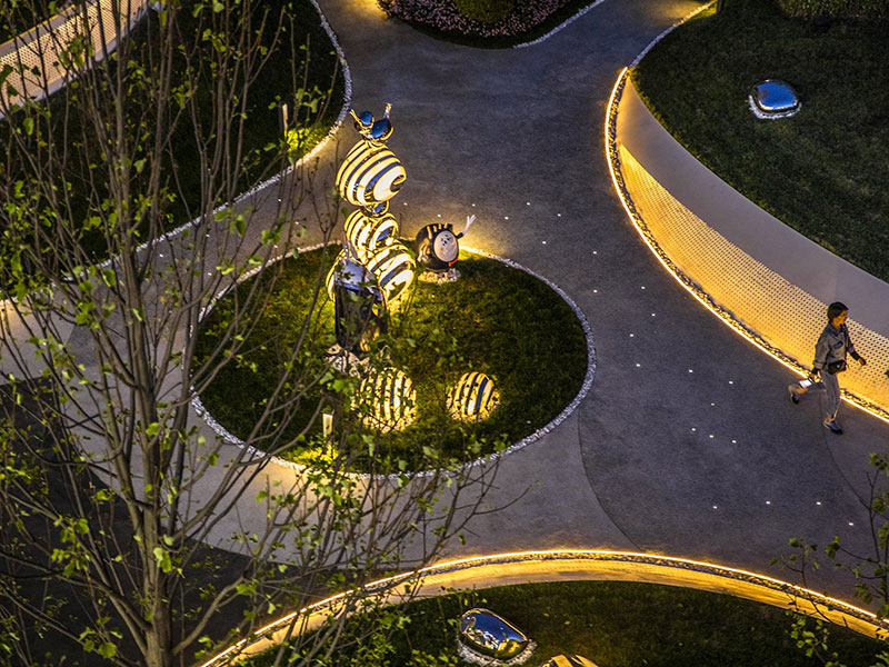 戶外玻璃鋼不銹鋼美陳雕塑景觀小品定制案例