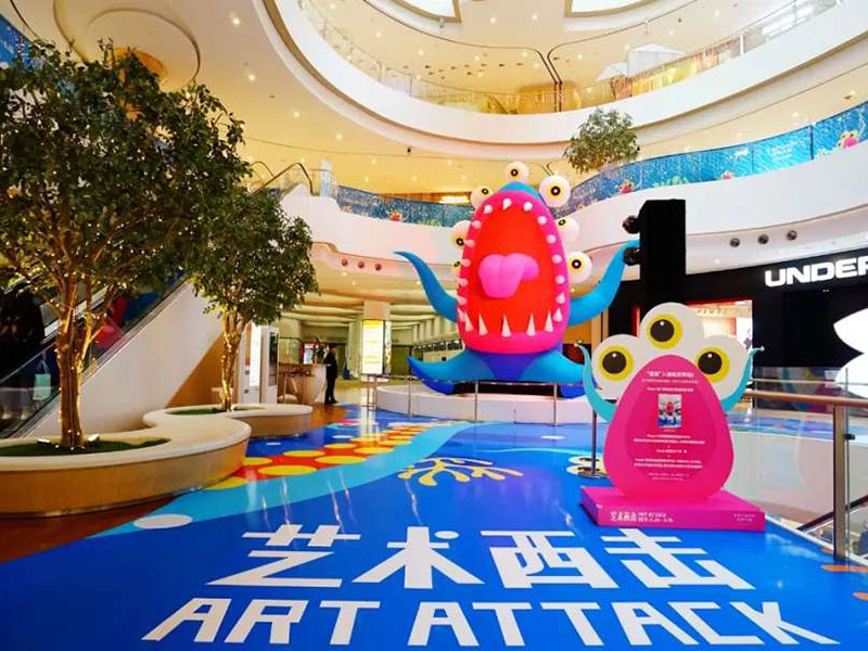 室內(nèi)玻璃鋼商場美陳雕塑景觀小品案例