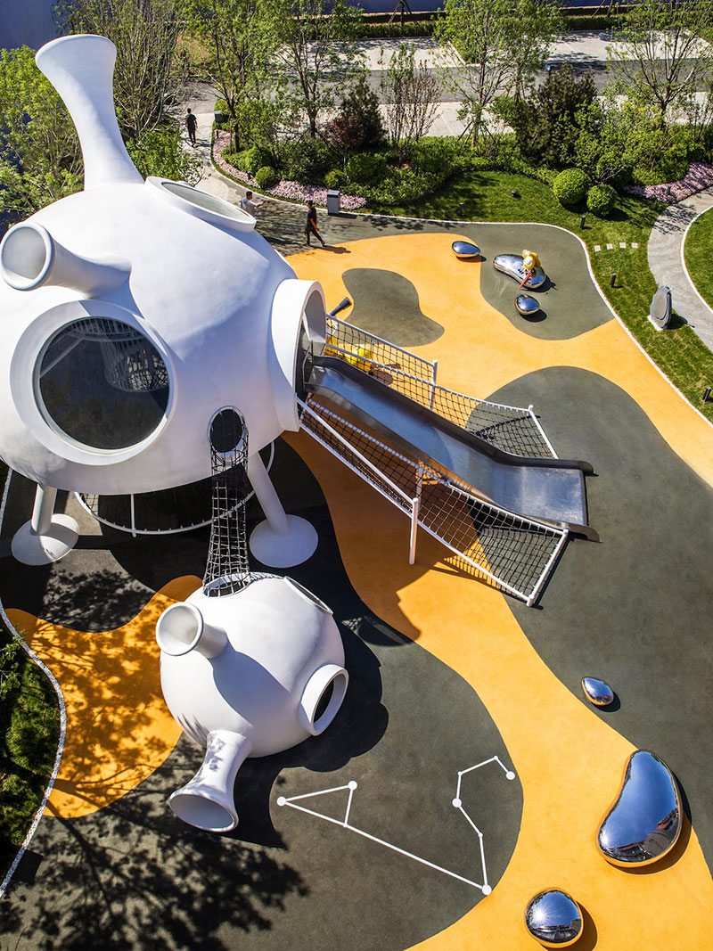 宇宙飛船屋造型美陳景觀雕塑小品藝術(shù)裝飾案例