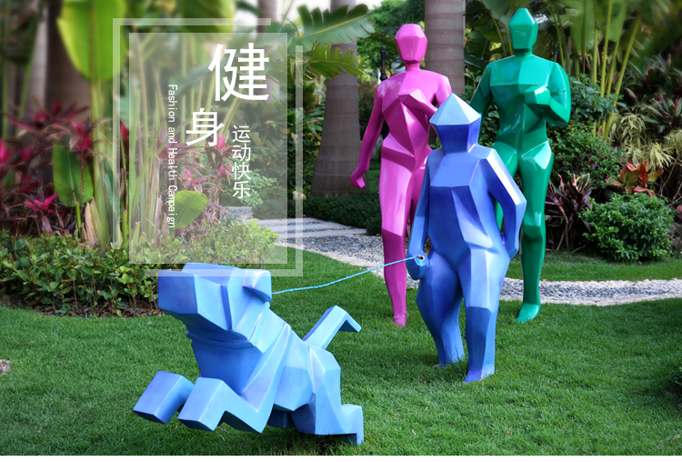 玻璃鋼抽象人物雕塑