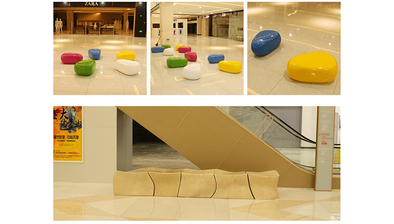 鑫泰中央天城國(guó)際廣場(chǎng)美陳景觀小品花盆座椅案例