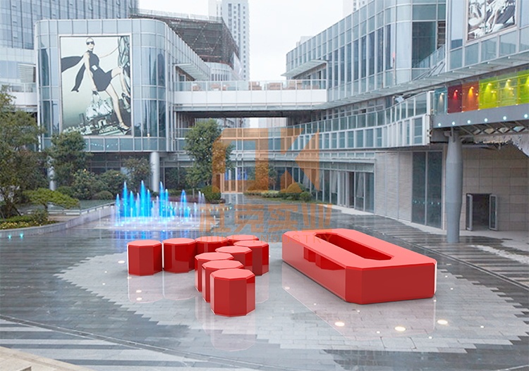 玻璃鋼70周年坐凳戶外景觀造型廣場座椅