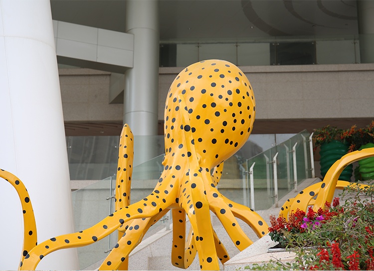 玻璃鋼章魚雕塑海洋造型擺件