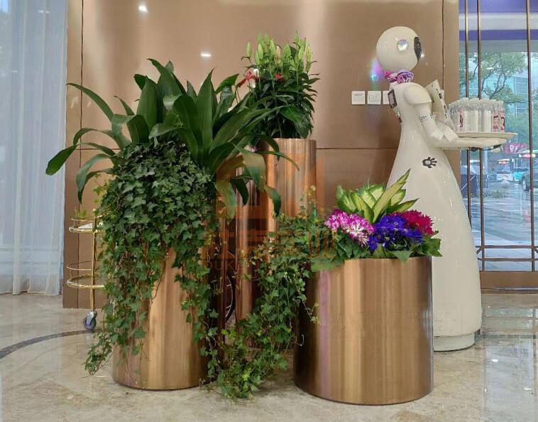 不銹鋼圓柱花盆