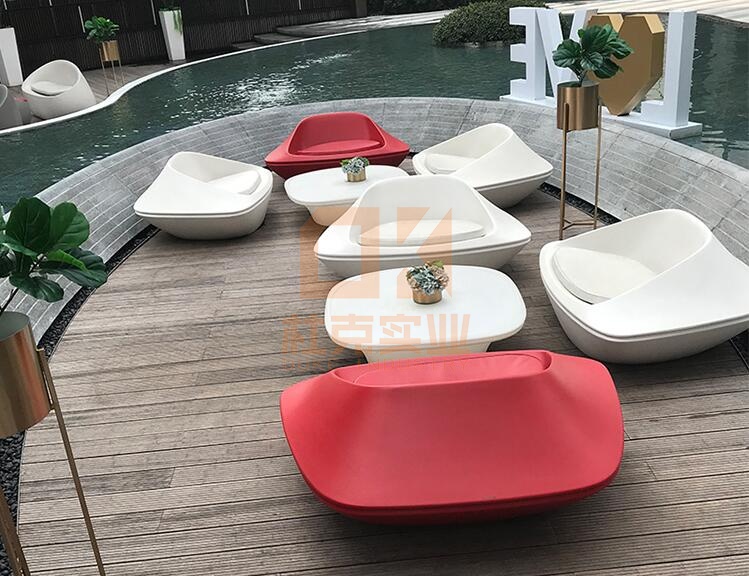 玻璃鋼休閑沙發(fā)茶幾組合