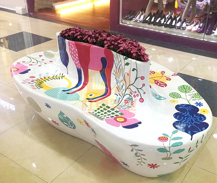 玻璃鋼心形花器座椅