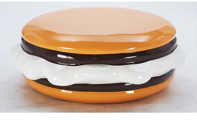 玻璃鋼漢堡造型坐凳圓形藝術(shù)造型座椅