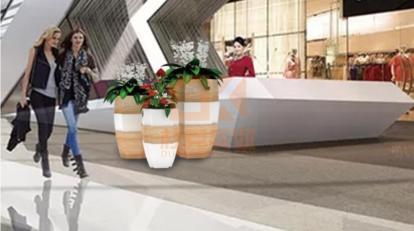 玻璃鋼創(chuàng)意六棱花盆