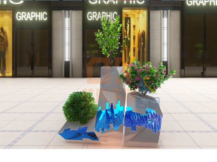 玻璃鋼海洋菱形花盆