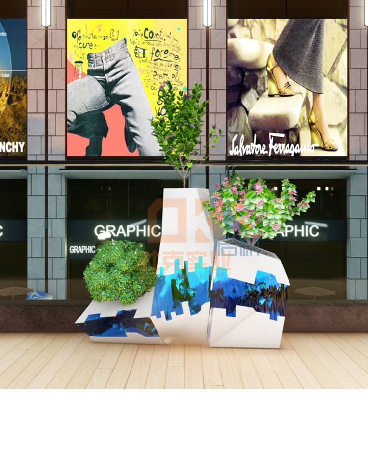 玻璃鋼海洋菱形花盆