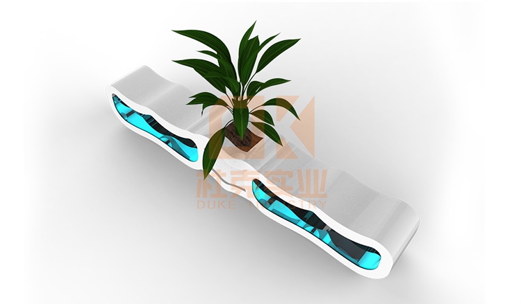 玻璃鋼海浪座椅創(chuàng)意藝術花盆坐凳組合