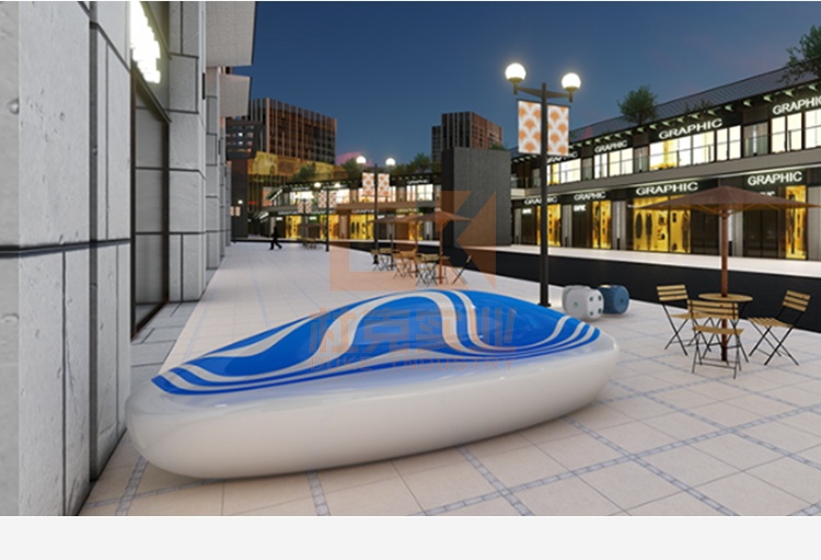 玻璃鋼海洋流線座椅藝術(shù)景觀造型坐凳