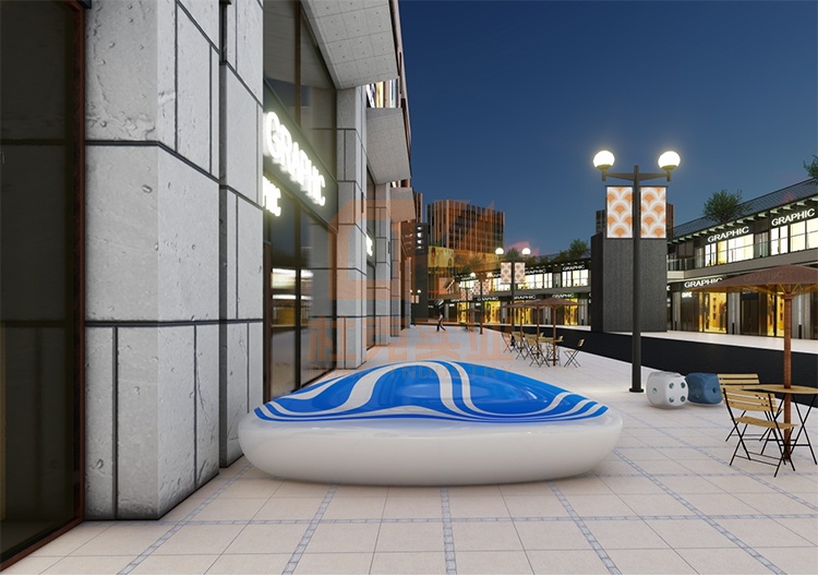 玻璃鋼海洋流線座椅藝術(shù)景觀造型坐凳