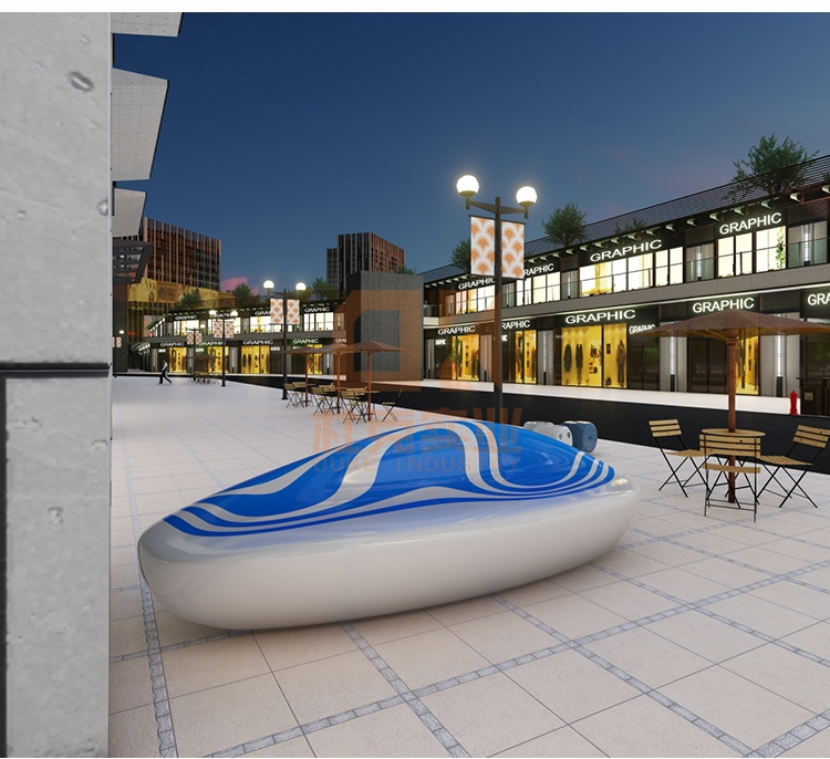 玻璃鋼海洋流線座椅藝術(shù)景觀造型坐凳