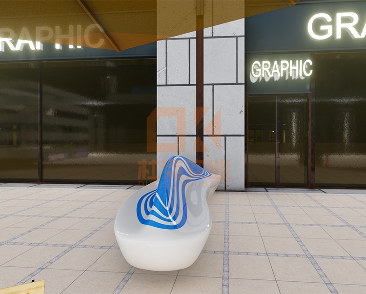 玻璃鋼海洋流線座椅藝術(shù)景觀造型坐凳