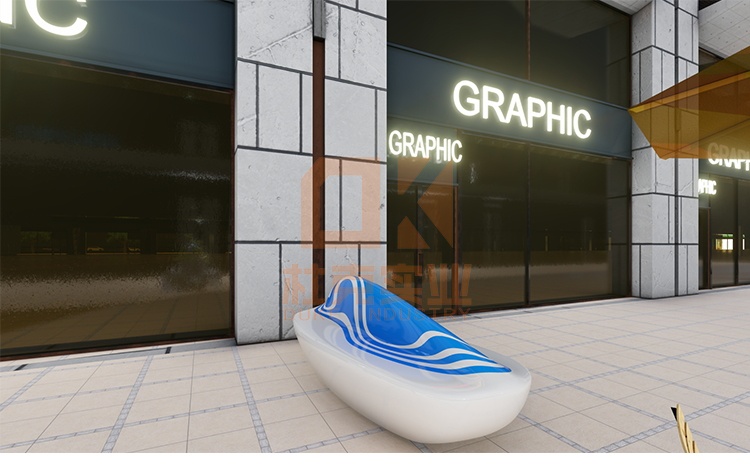 玻璃鋼海洋流線座椅藝術(shù)景觀造型坐凳