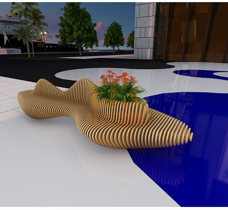 切片木藝休閑椅