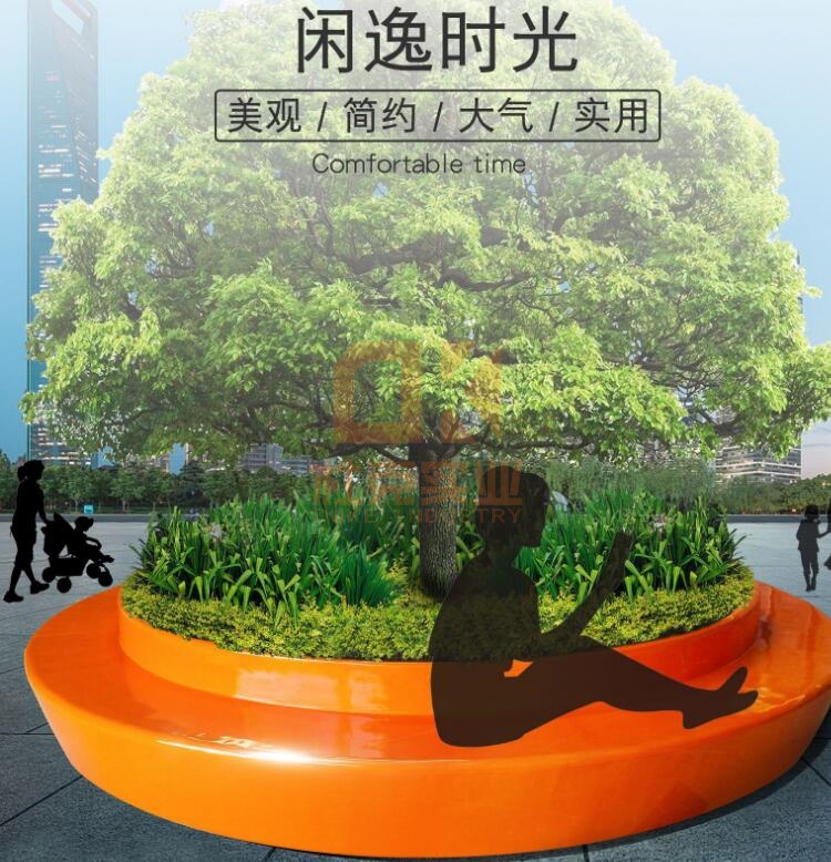 玻璃鋼戶外休閑椅樹池坐凳