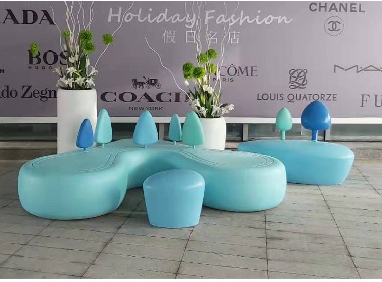 玻璃鋼心形商場座椅