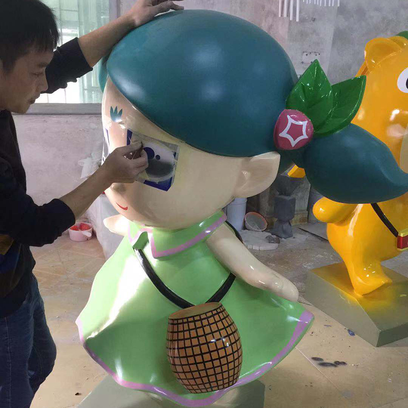 玻璃鋼商場切面彩虹熊雕塑