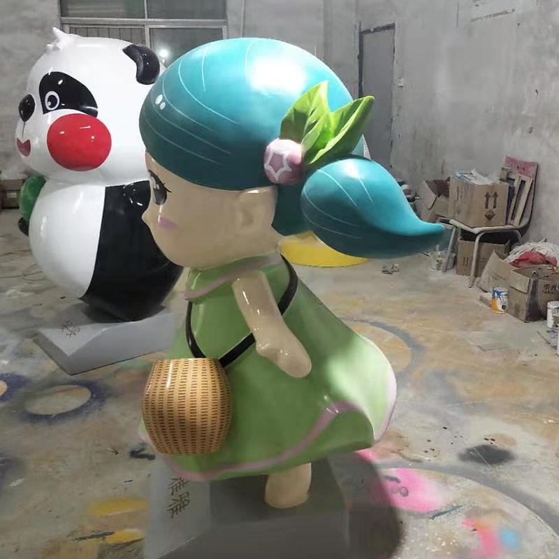 玻璃鋼商場切面彩虹熊雕塑