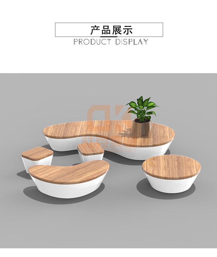 玻璃鋼仿木紋藝術(shù)花盆座椅