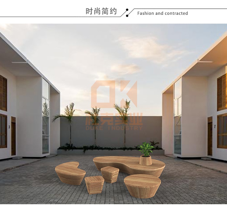 玻璃鋼仿木紋藝術(shù)花盆座椅