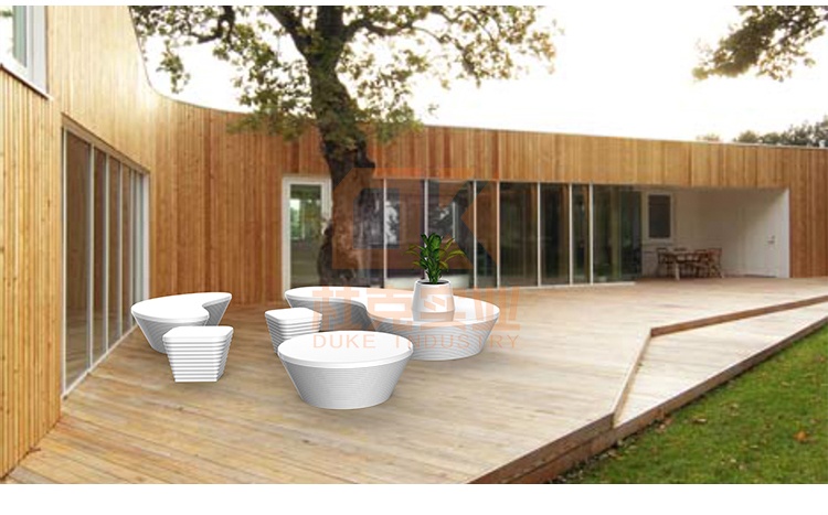 玻璃鋼仿木紋藝術(shù)花盆座椅