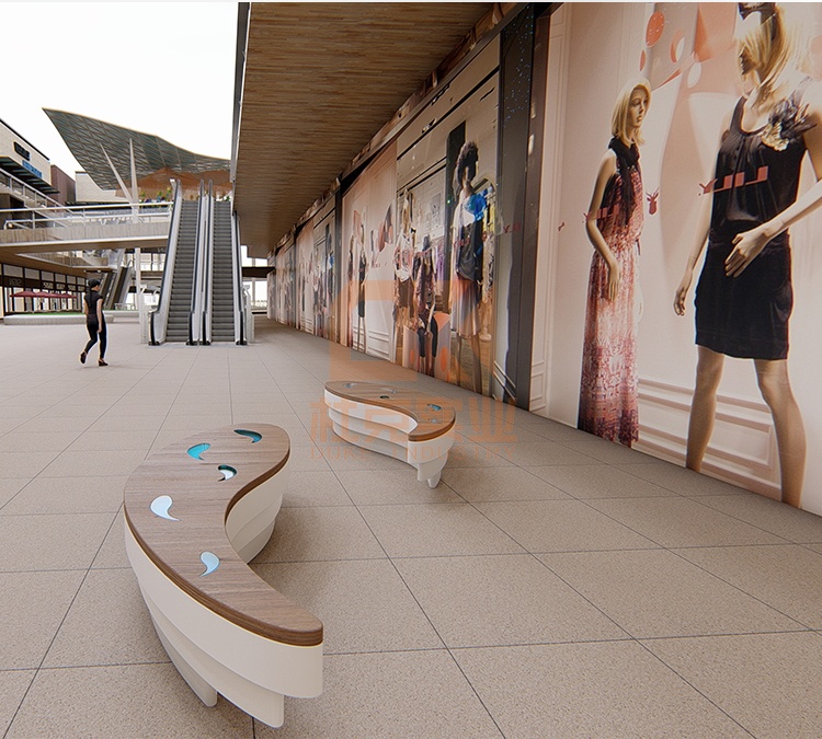 玻璃鋼+木藝魚坐凳