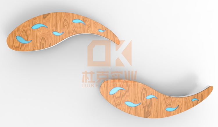 玻璃鋼+木藝魚坐凳