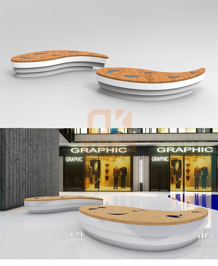 玻璃鋼+木藝魚坐凳