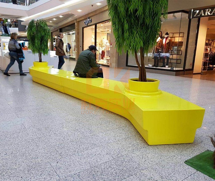 玻璃鋼條形樹池坐凳