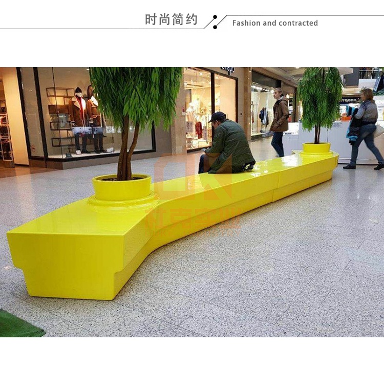 玻璃鋼條形樹池坐凳