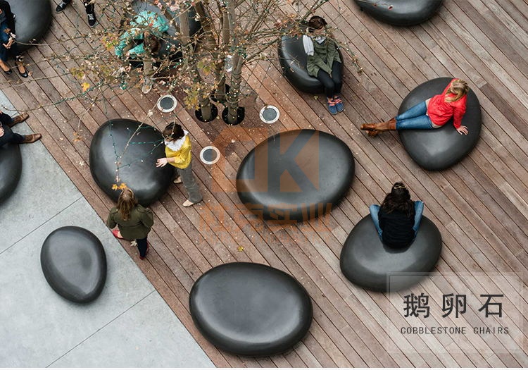 玻璃鋼戶(hù)外創(chuàng)意鵝卵石坐凳