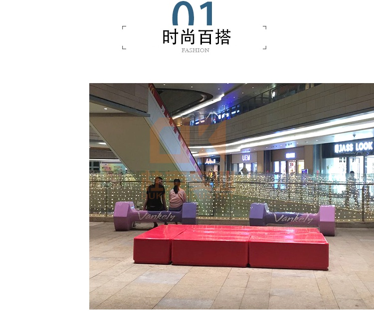 戶外玻璃鋼創(chuàng)意杠鈴坐凳
