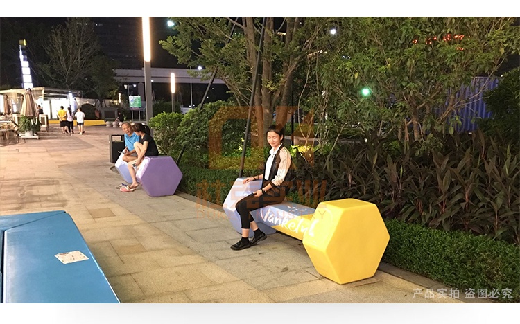 戶外玻璃鋼創(chuàng)意杠鈴坐凳