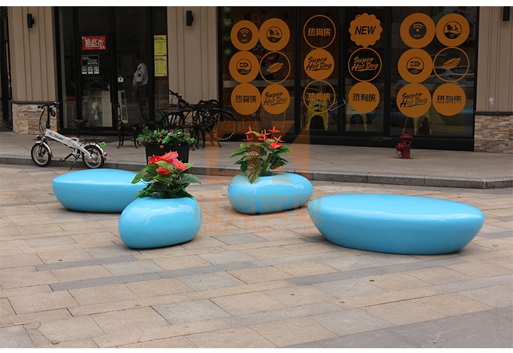 玻璃鋼創(chuàng)意水滴花盆坐凳