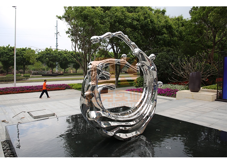 不銹鋼浪花雕塑