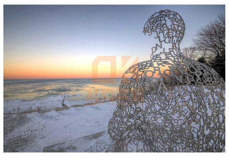 不銹鋼思考者字母雕塑